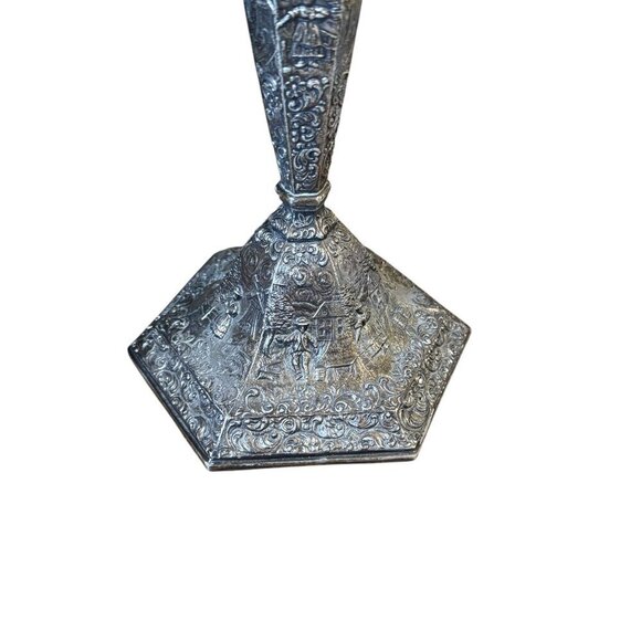 Vintage Pair of Jennings Brothers JB Art Nouveau Metal Candlestick Holders 12" P - Picture 11 of 15